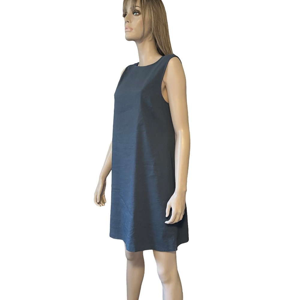 Theory Keshelle Dress Linen Rayon Blend Lace Up Corset Back Metal Grommets - Picture 4 of 16